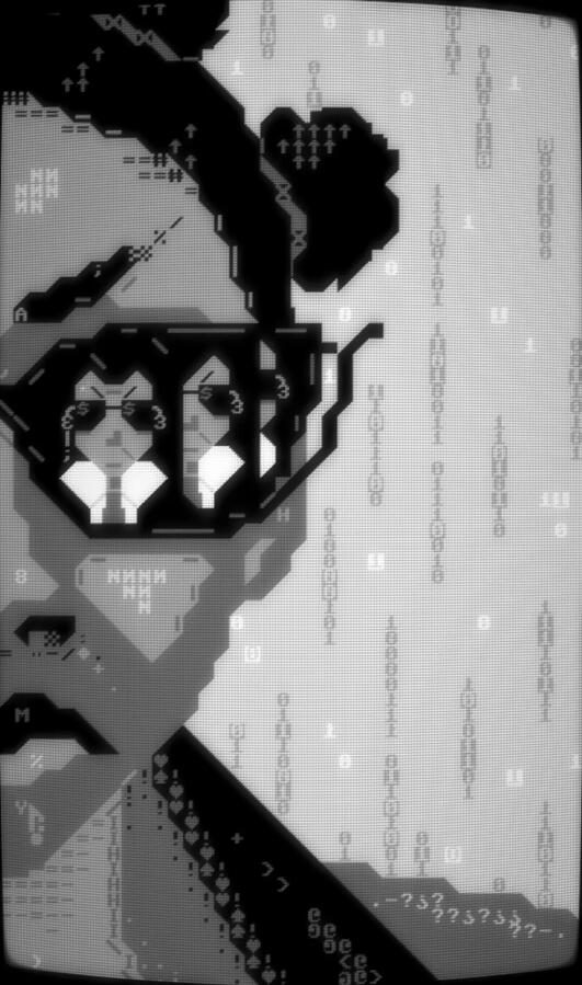 Black and while textmode portrait of Niobe, from Enter the Matrix. Black and while textmode portrait of Niobe, from Enter the Matrix.
